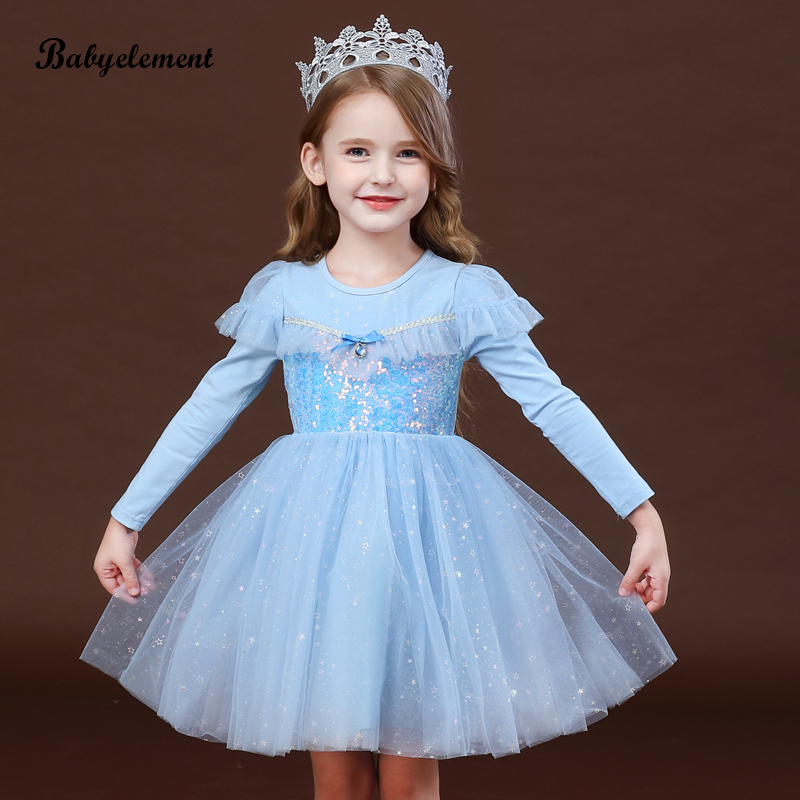 Girl Foreign Dress Autumn Winter Dress New Children Sequi Ice And Snow Chic Edge Love Tha Princess Dresses Add Suede Aisha Gown