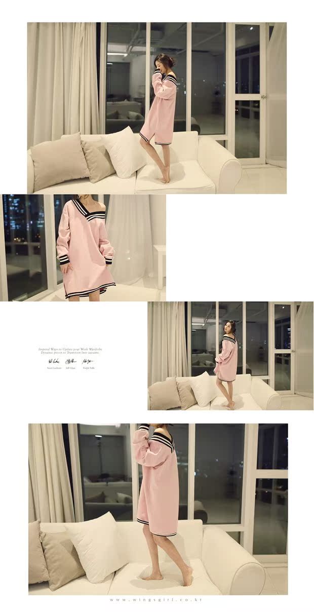 Đặc biệt hàng ngày bộ đồ ngủ dài váy ngủ nữ mùa thu cotton gợi cảm dài tay mùa đông cổ chữ V phiên bản dày của dịch vụ nhà dày kiểu đầm đẹp