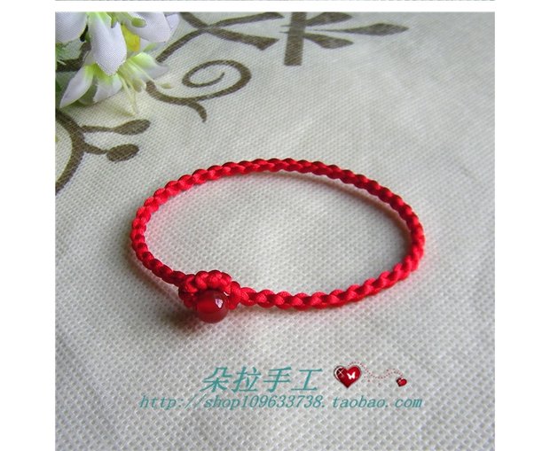 Sự ra đời của năm tay đỏ dây thừng chân dây an lành tốt lành vòng tay vòng chân ác ác chuyển Dora đồ trang sức thủ công - Vòng chân lắc chân chuông