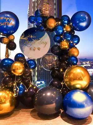 Birthday decoration scene arrangement boy's first year party girl baby 100 day banquet name custom background wall balloon