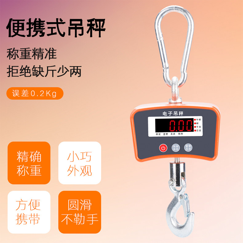 Large Hook Scales Electronic Pendant Lpound Portable 100kg 100kg 200kg 300kg Electronic Scale Handheld Portable Crane-Taobao