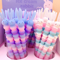 Ice cream rabbit gel pen soft silicone Korean students cute cartoon creative girl Net red shake sound sign pen