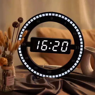 Hongchuang watch living room wall clock silent creative digital clock Electronic clock clock Simple wall clock luminous wall watch watch