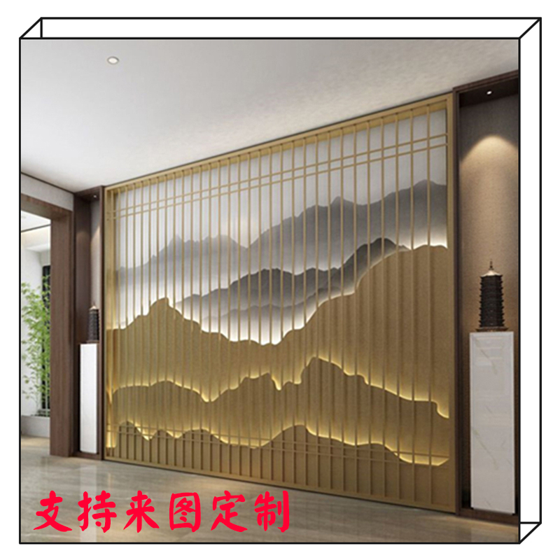 Customized stainless steel mountain screen severance metal aluminum carving flower squeeze grave gate gate wall