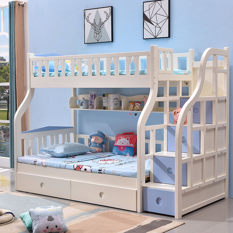 Solid wood bunk bed, children's cots boy bed bunk bed shang xia pu chuang adult bunk bed