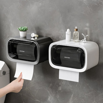 Bathroom Toilet Paper Holder Tissue Box 2025 New Model Waterproof Punch-Free Wall-Mounted Roll Paper Tissue Box