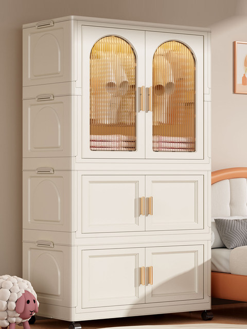 Baby wardrobe baby clothes storage cabinet household small wardrobe children's storage cabinet multi-layer plastic simple storage cabinet