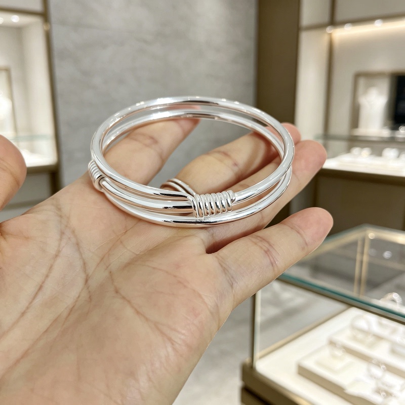Sterling Silver Bracelet for Women 9999 Multi-Layered Wrap-Around Fashion Versatile Bracelet Jewelry Push-Pull Bracelet Exquisite Gift for Girlfriend