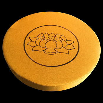 Thickened Meditation Cushion Made of Linen and Coconut Fiber, Floor Cushion, Prayer Cushion, Worship Cushion, Removable and Washable, Embroidered Lotus Round Meditation Cushion