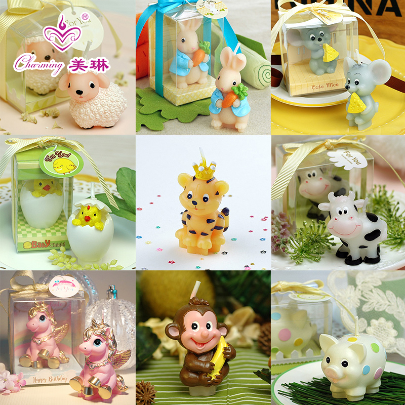 12 zodiac animal cartoon birthday candle rat cow tiger rabbit dragon snake horse sheep monkey chicken dog pig creative