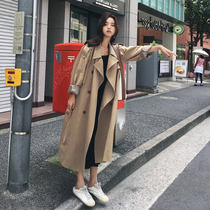 Khaki windbreaker womens 2021 autumn new mid-length high-end temperament popular coat French fashion jacket
