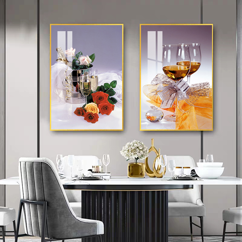 High-end dining room decorative painting modern simple dining room dining table wall mural dining room dining table background wall light luxury hanging painting