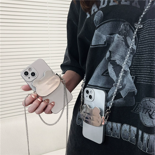 Мобильный телефон, металлическая цепь, чехол для телефона, сумка через плечо, аксессуары, ремешок, зеркальный эффект, с медвежатами, изысканный стиль