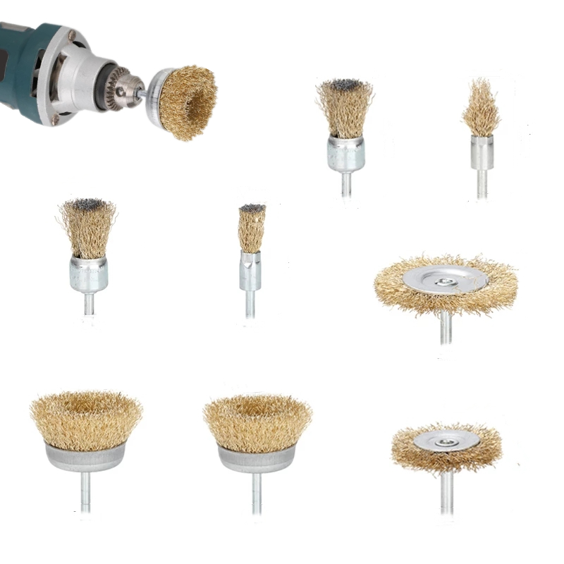 Electric grinding bowl-type wire brush grinding head electric grinding brush cleaning rust deburring polishing with handle stainless steel wire brush
