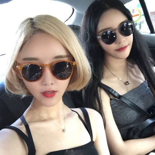 Star Internet Red Rame Rame Ruge Women's Super Black Meic Mirror Corean Retro маленькое лицо круглое лицо куркумы солнцезащитные очки