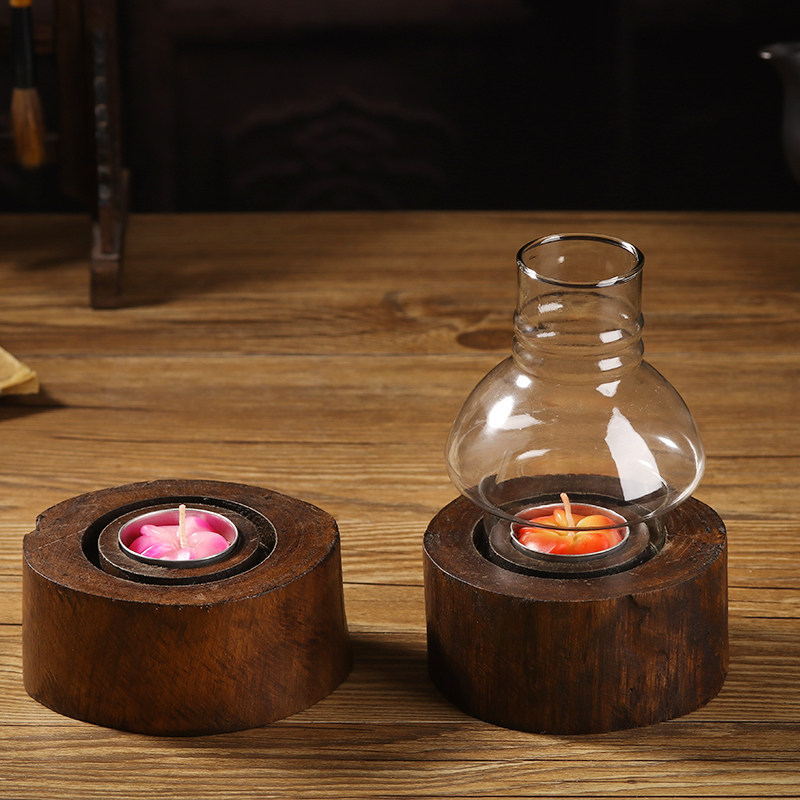 Thailand solid wood candlestick retro aroma creative home decorated candlestick table table atmosphere creative