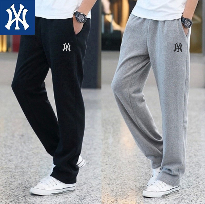 Pure Cotton Summer Straight-Leg Sports Pants for Men, Slim Fit, Large Size, Casual Long Pants, Knitted Sweatpants for Young and Middle-Aged, Loose Pants