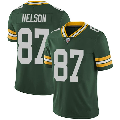 NFL Football Jersey đóng gói Green Bay đóng gói 87 NELSON II huyền thoại thêu Jersey Rugby và bóng bầu dục