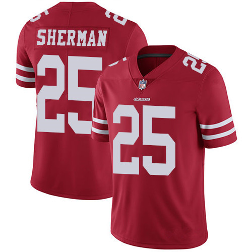 NFL quần áo bóng đá San Francisco 49 người 49ers 25 SHERMAN tân binh thế hệ thứ hai huyền thoại thêu jersey Quả bóng bầu dục