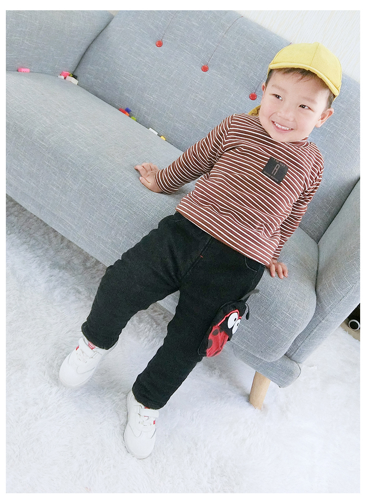 Trẻ em cộng với quần jean nhung 1-2-3 tuổi Quần áo trẻ em quần áo mùa đông quần bé dày ấm 4 bé trai mùa đông quần dài shop quần áo trẻ em đẹp