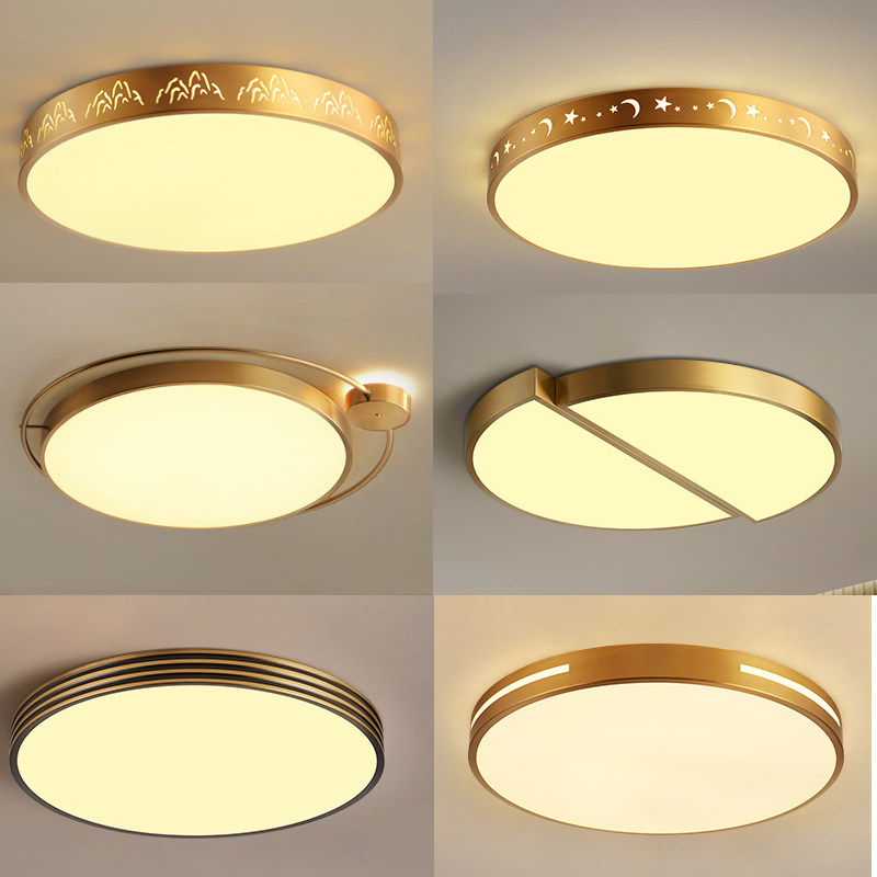 Nordic Light Lavish Postmodern Minimalist Bedroom Book Room Balcony Creative Art Personality All-copper LED Ceiling Light