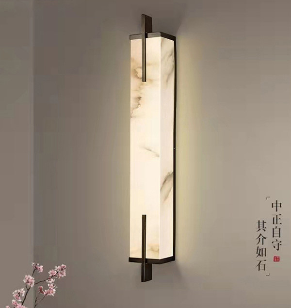 New Chinese Wall Lamp Living Room TV Background Wall Lamp Postmodern Full Copper Cloud Stone Bedroom Hallway Headboard Wall Lamp