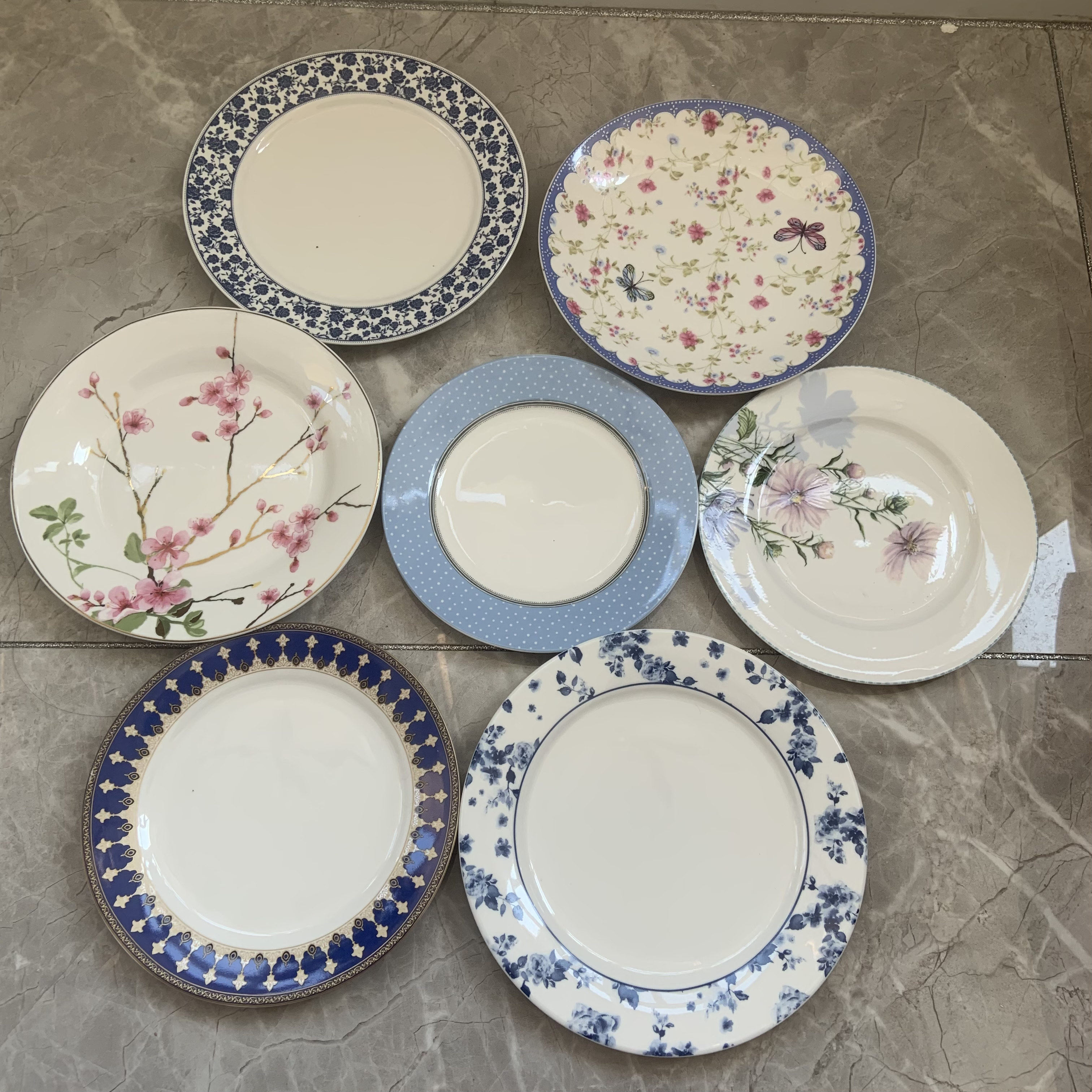 Updated European - style foreign trade tail lone collection 8 inch flat household safety new bone porcelain defects