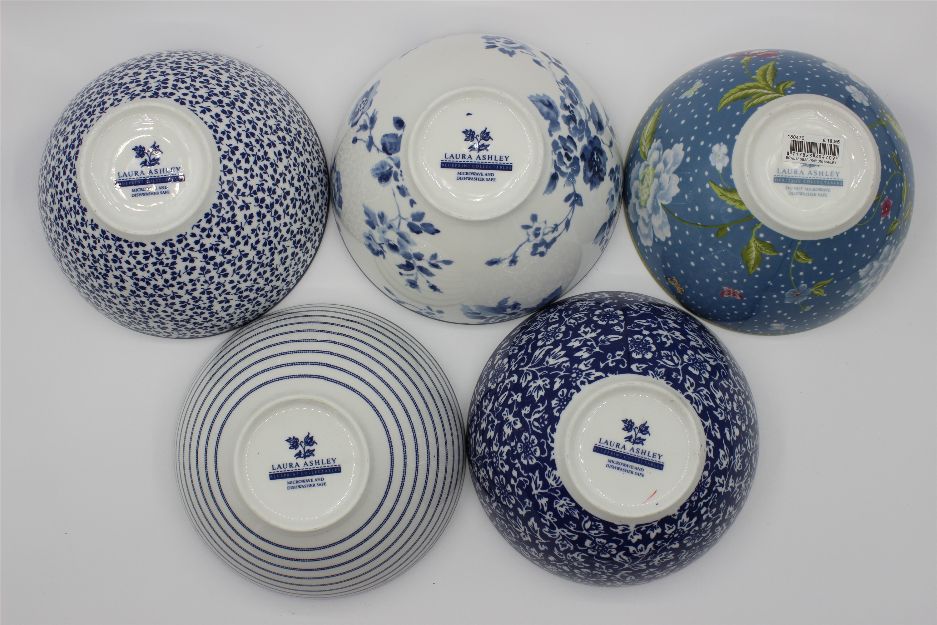 Foreign trade original single export European Roland Ace bowl rice bowl striped bowl full flower bowl slightly flawed