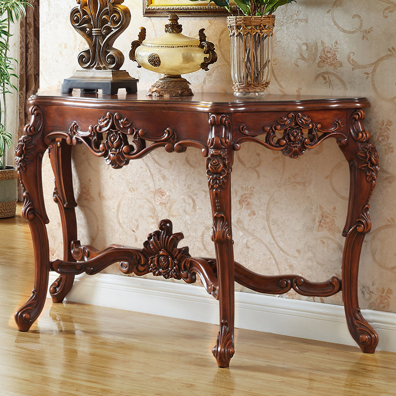 Xisheng furniture American-style solid wood porch table European-style carved porch table foyer corridor against the wall sofa strip case