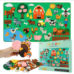 Cross-Border My Farm Animal Cartoon Wall Stickers DIY Three-Dimensional Felt Farm Story Busy Learning Board Wall Decoration