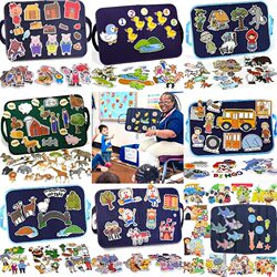 Children's English Picture Book 5 Little Ducks Monkey Story Props Felt Baby English Nursery Rhymes Enlightenment Toys Cross-Border