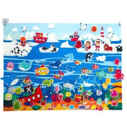 Cross-Border Amazon Felt Learning Board DIY Early Childhood Ocean Animal Cognition Non-Woven Early Education Aids Wall Stickers Can Be Hung