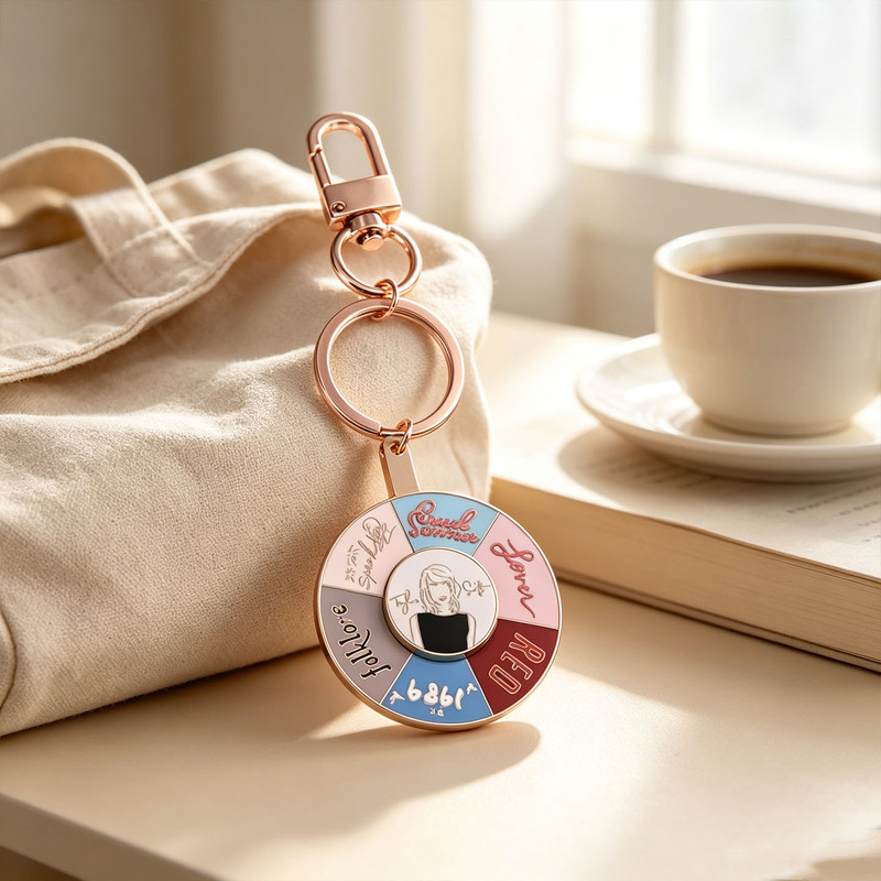 Taylor Swift Singer Taylor Swift Era Album Theme Rotating Metal Keychain