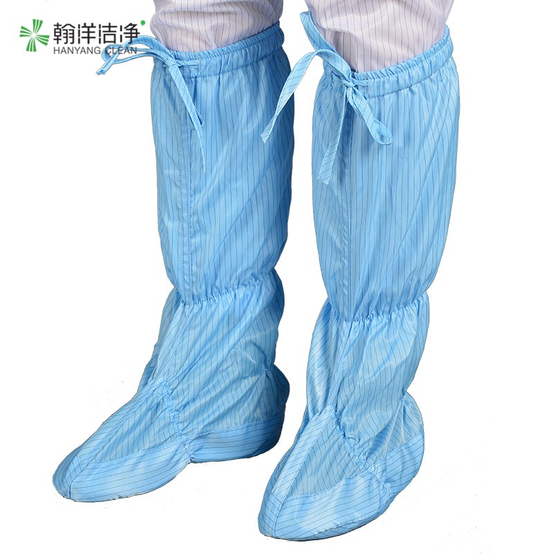 Dust-free shoes long tube soft bottom anti-static shoe cover clean shoes white high boots work shoes breathable workshop clean shoes