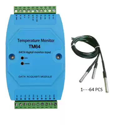 RS485 temperature inspection instrument multi-channel DS18B20 acquisition 8 channels total 64 monitors multi-channel temperature transmitter