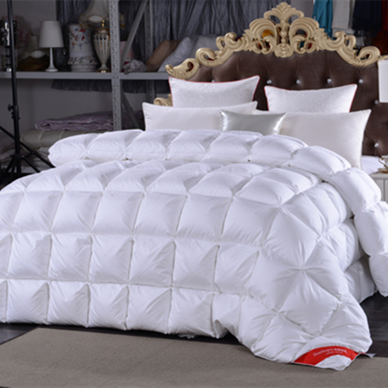 High-end duvet quilted by 95 white goose down by thickened winter quilted by super soft double warm hotel quilt by quilt core