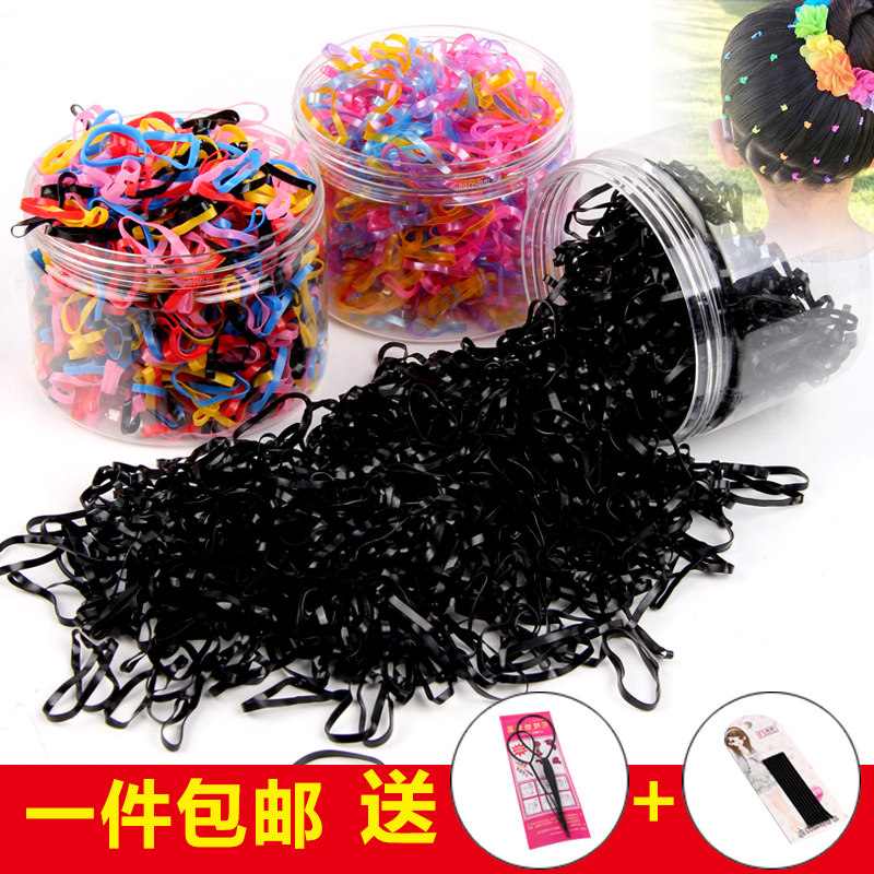 Children's disposable leather band female smallest baby small rubber band Black large transparent baby Hairband thick thick