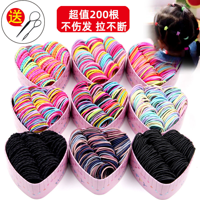 Children's rubber gluten hair Circle Korean girl Zaghaired hair braid hair ring baby hair ring head decoration without injury a small number of rubber fascia hair