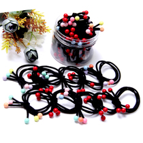 Korean high stretch Hairband hair cord rubber band Small cherry head rope hair accessories do not hurt hair red simple children