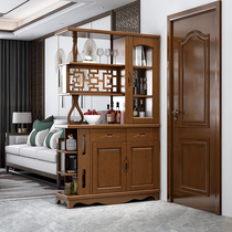 Chinese solid wood foyer cabinet Simple modern double-sided wine cabinet Hall cabinet Door entrance cabinet Partition living room shoe cabinet