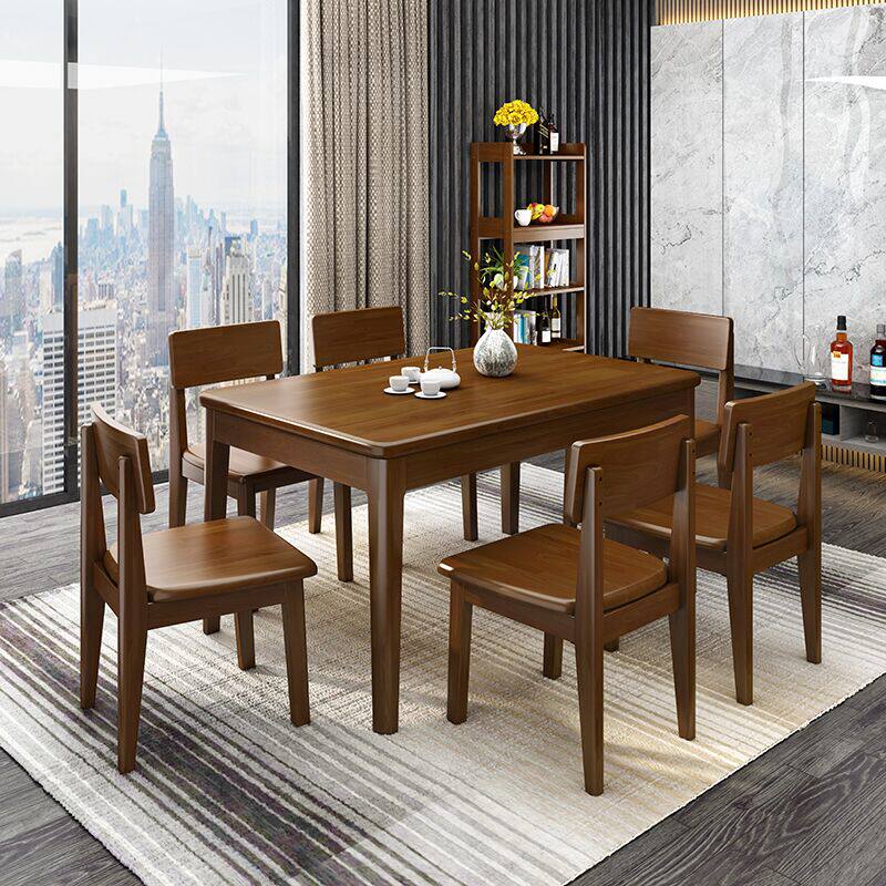 1 3 m rectangular dining table and chairs combined modern minimalist home dining table small family style full solid wood Western dining table