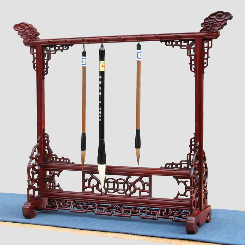 Redwood pen hangs solid wooden large Chinese pen pen hangs pen hang pen shelves room four baby calligraphy