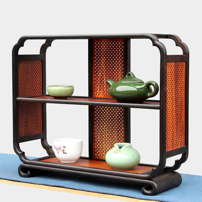 Red Wood Purple Light Sandalwood Cockloft Small Bogu Frame Solid Wood Chinese Style Tea Tea Teapot Shelf Swing Piece Bonsai Base Shelve