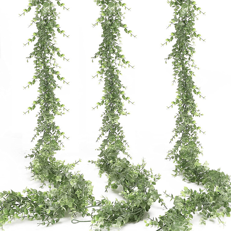 Artificial Greenery Eucalyptus Garland Vines Eucalyptus Home Wall Hanging Decorative Plants Hanging Wedding Arch Decoration