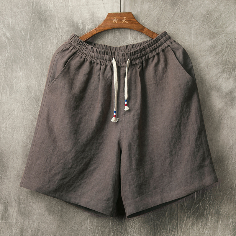 Youtian丨 Men's Linen Pants, Loose-Fitting Five-Point Pants, Home Casual Cotton-Linen Shorts, Summer Men's Thin Beach Pants