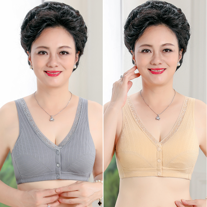 Trung niên và tuổi đồ lót mẹ womens ngực khóa không vòng thép bông eo mỏng vest-gõ lớn mã bông tụ tập áo ngực.