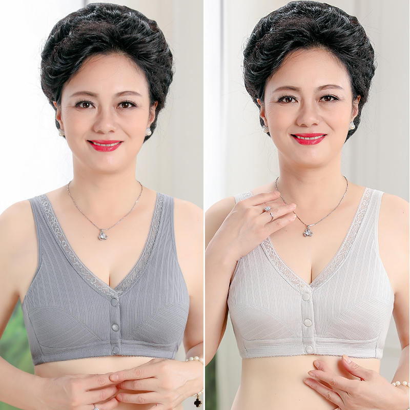 Trung niên và tuổi đồ lót mẹ womens ngực khóa không vòng thép bông eo mỏng vest-gõ lớn mã bông tụ tập áo ngực.