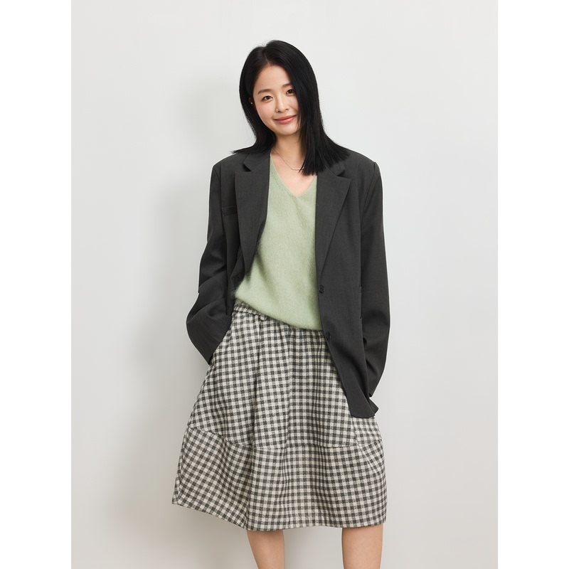 Cokoroom 2026 Autumn High-Intelligence Style Relaxed Fit Minimalist Commuter Loose Gray Blazer Cokoroom 2026 Autumn High-Intelligence Style Relaxed Fit Minimalist Commuter Loose Gray Blazer