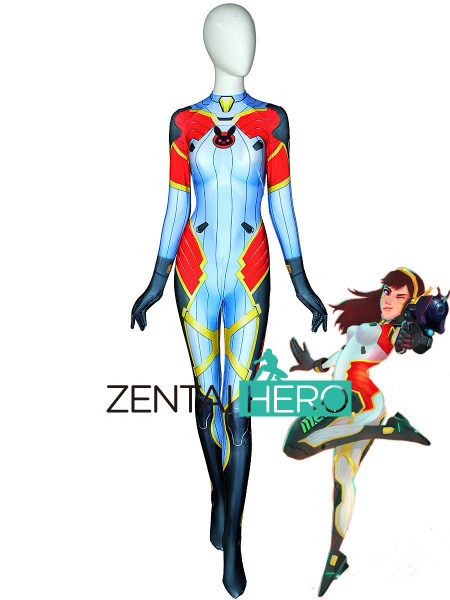 Overwatch Game D VA Carbon Fiber Black Rabbit Skin Song Hana Cosplay One Piece Battle Bodysuit