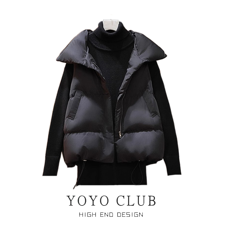 Brand Discount Plus-Size down Cotton Vest for Women, Autumn and Winter Loose-Fitting Outerwear Vest, Versatile and Stylish Vest Jacket